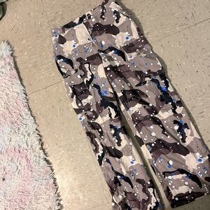Stylish Camouflage Pants with Blue Accents